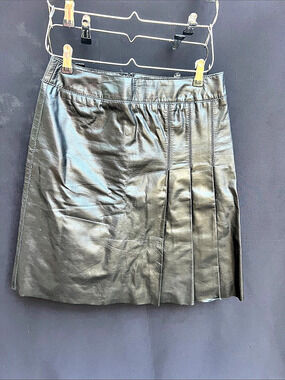 DKNY CITY Leather Pleated Skirt Size 4
